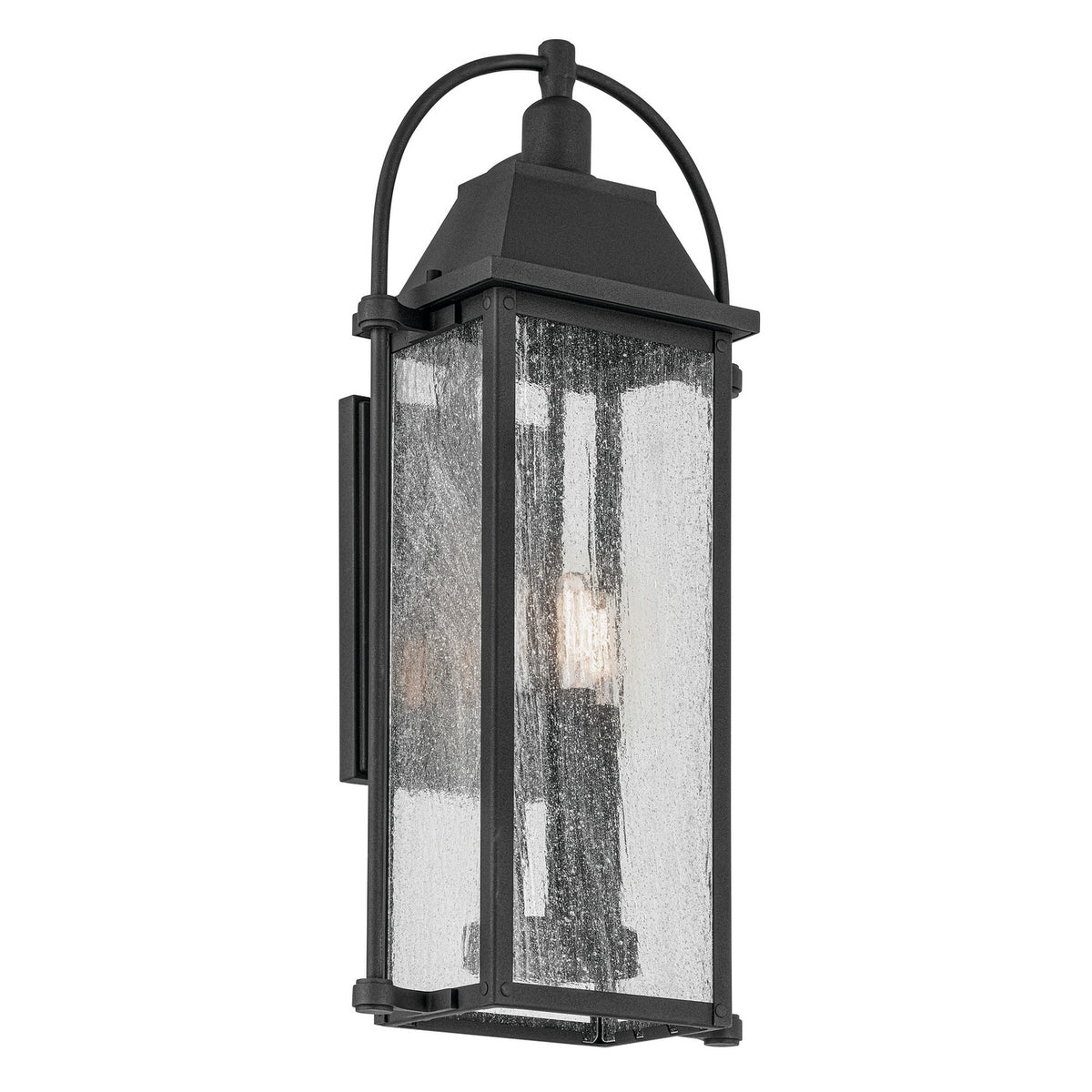 KICHLER 49715BKT Harbor Row 23.25" 3-Light Outdoor Wall Light With Clear Seeded Glass In Textured Black