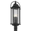 KICHLER 49717BKT Harbor Row 27.25" 4-Light Outdoor Post Light With Clear Seeded Glass In Textured Black
