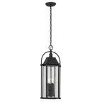 KICHLER 49718BKT Harbor Row 25.75" 4-Light Outdoor Hanging Light With Clear Seeded Glass In Textured Black