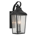 KICHLER 49737BKT Forestdale 21.5" 2-Light Outdoor Wall Light With Clear Water Glass In Textured Black