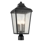 KICHLER 49739BKT Forestdale 21.75" 4-Light Outdoor Post Light With Clear Water Glass In Textured Black