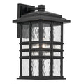 KICHLER 49831BKT Beacon Square 17.5" 1-Light Outdoor Wall Light With Clear Hammered Glass In Textured Black
