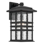 KICHLER 49831BKT Beacon Square 17.5" 1-Light Outdoor Wall Light With Clear Hammered Glass In Textured Black