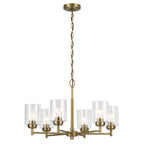 KICHLER 52616NBR Winslow 16.5" 6-Light Chandelier With Clear Seeded Glass In Natural Brass