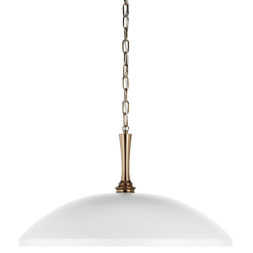 KICHLER 52637WH Delarosa 24 Inch 1 Light Pendant In White And Champagne Bronze