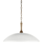 KICHLER 52637WH Delarosa 24 Inch 1 Light Pendant In White And Champagne Bronze