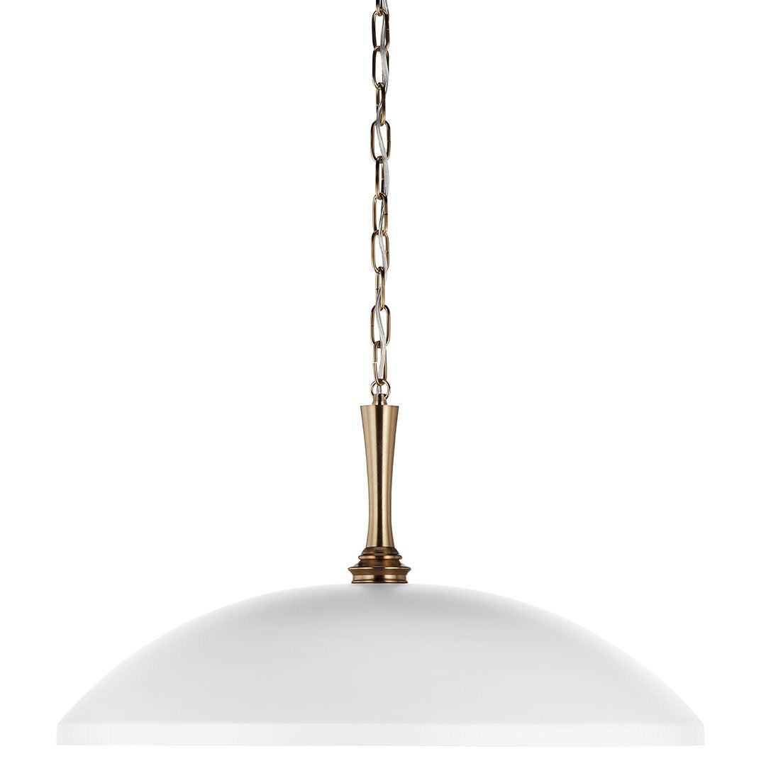 KICHLER 52637WH Delarosa 24 Inch 1 Light Pendant In White And Champagne Bronze