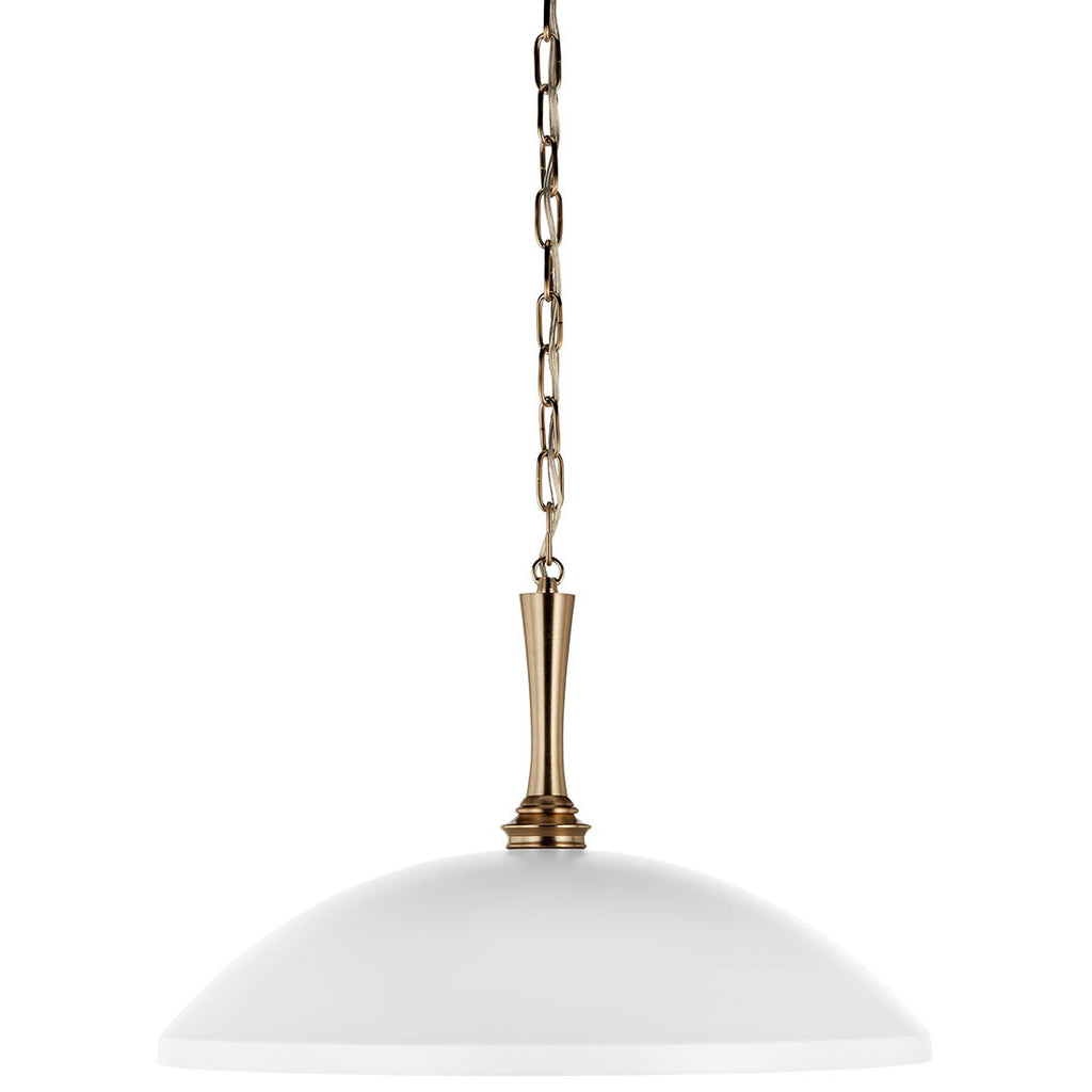KICHLER 52638WH Delarosa 20 Inch 1 Light Pendant In White And Champagne Bronze