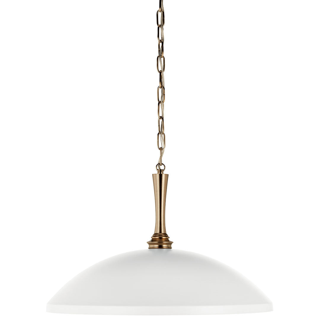 KICHLER 52638WH Delarosa 20 Inch 1 Light Pendant In White And Champagne Bronze