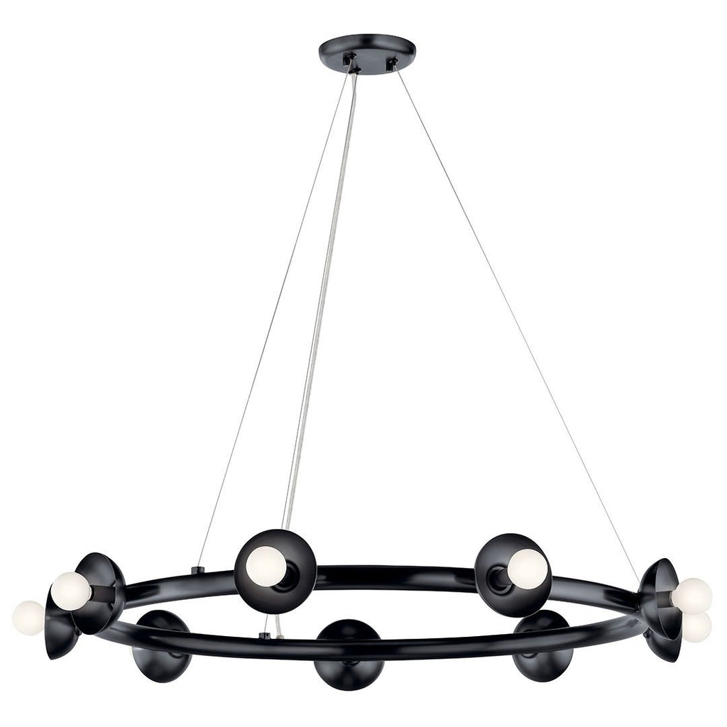 KICHLER 52642BK Palta 34.5 Inch 9 Light Chandelier In Black