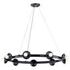 KICHLER 52642BK Palta 34.5 Inch 9 Light Chandelier In Black