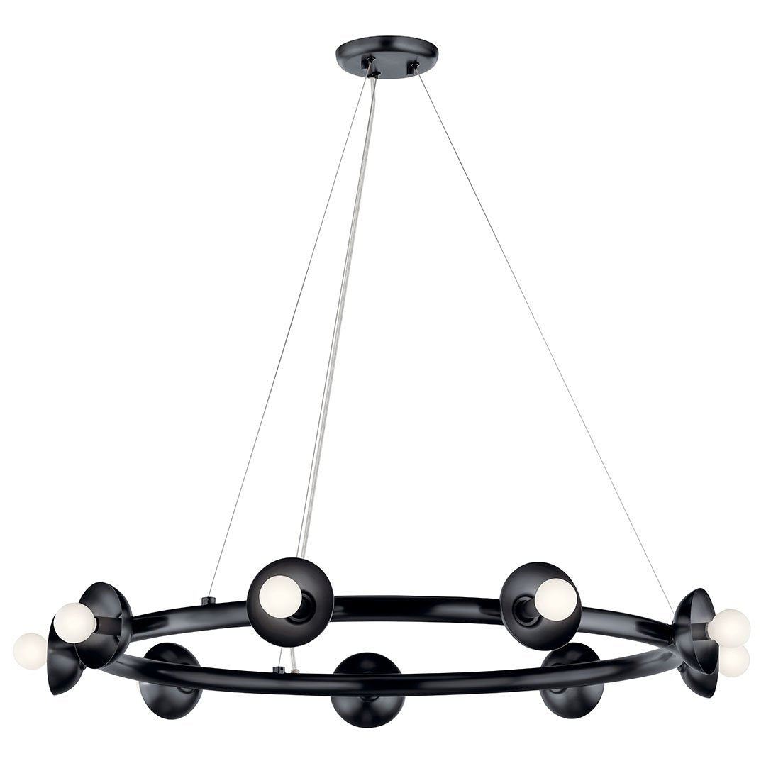 KICHLER 52642BK Palta 34.5 Inch 9 Light Chandelier In Black