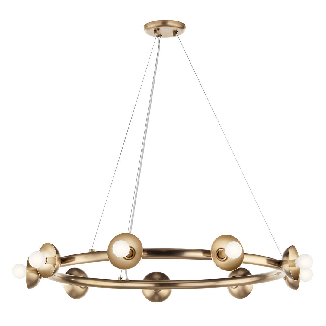 KICHLER 52642CPZ Palta 34.5 Inch 9 Light Chandelier In Champagne Bronze