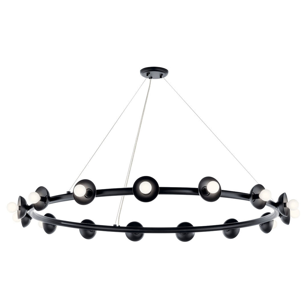 KICHLER 52644BK Palta 50 Inch 15 Light Chandelier In Black