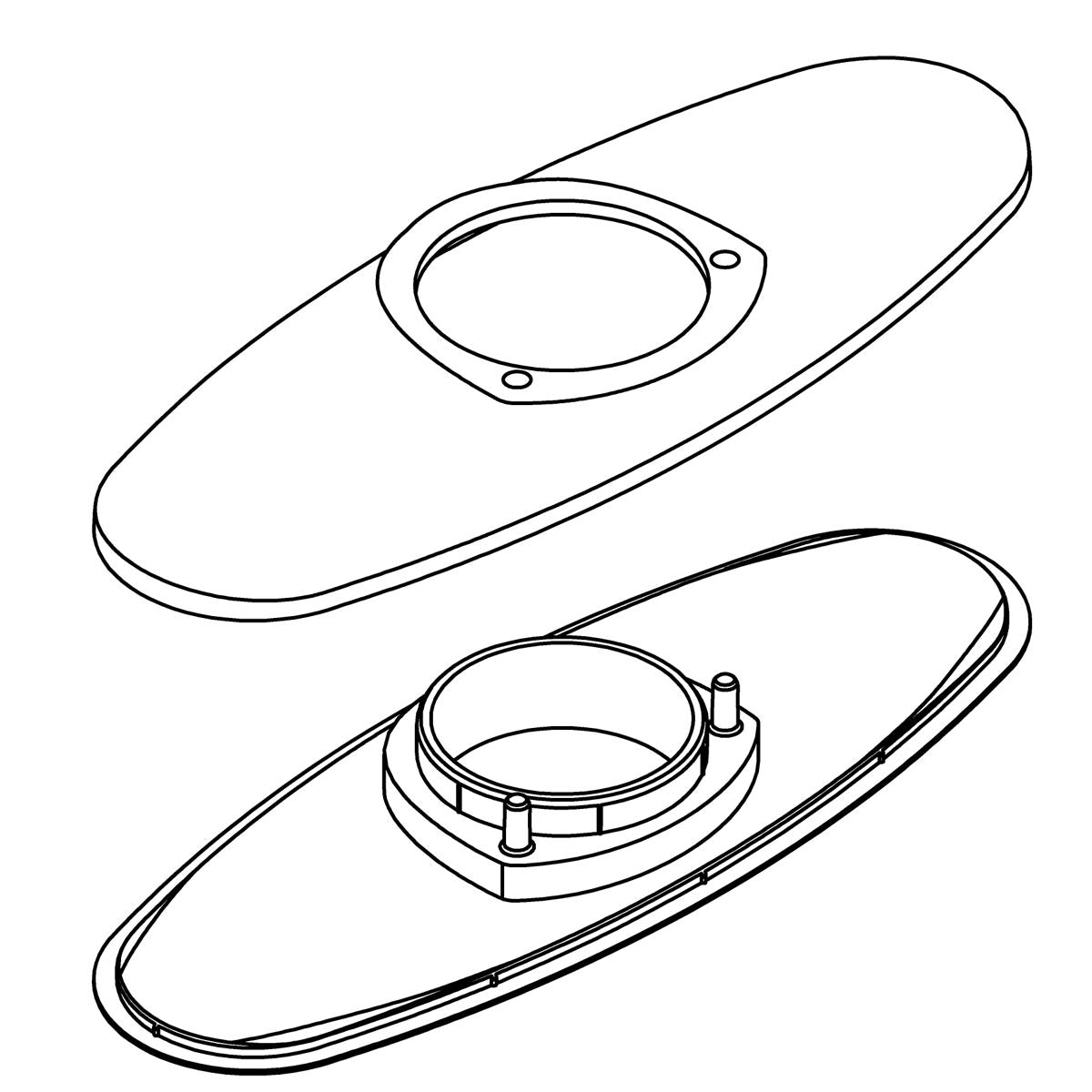 KOHLER Spout Base, Three Hole Service - Polished Chrome, K-1455678-CP