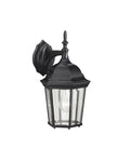 KICHLER 9650BK Madison 14.75" 1 Light Outdoor Wall Light With Clear Beveled Glass In Black