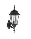 KICHLER 9653BK Madison 20 Inch 1 Light Outdoor Wall Light With Clear Beveled Glass In Black