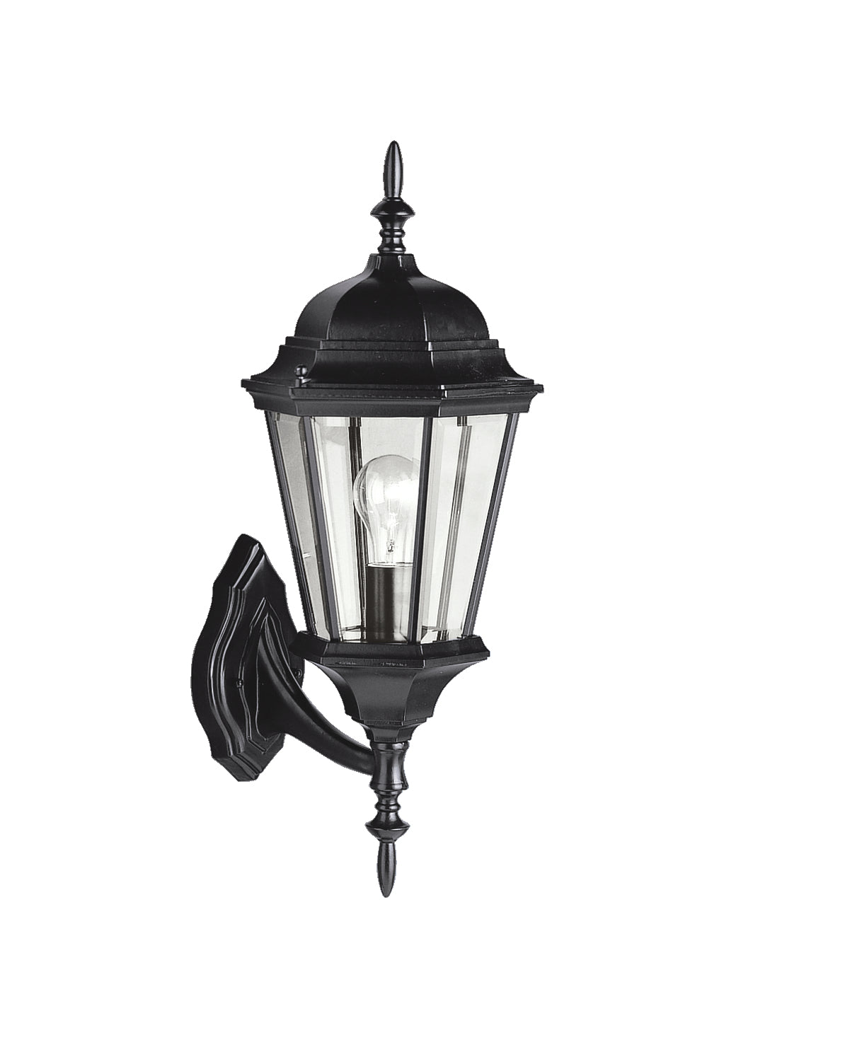KICHLER 9653BK Madison 20 Inch 1 Light Outdoor Wall Light With Clear Beveled Glass In Black