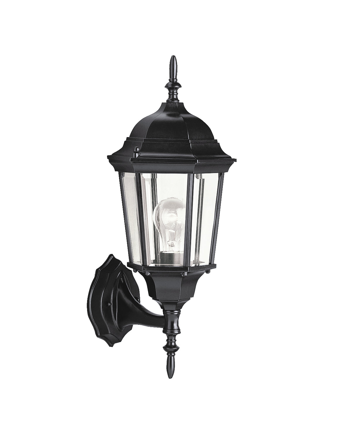 KICHLER 9654BK Madison 22.75" 1 Light Outdoor Wall Light With Clear Beveled Glass In Black