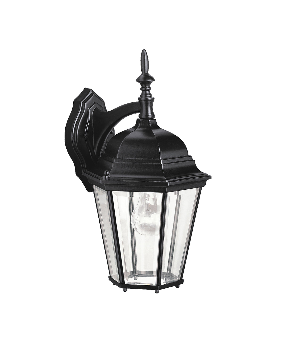 KICHLER 9655BK Madison 17" 1 Light Wall Light With Clear Beveled Glass In Black