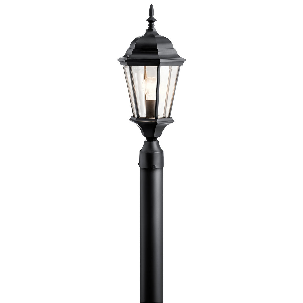 KICHLER 9956BK Madison 21.5" 1 Light Post Light With Clear Beveled Glass In Black