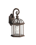 KICHLER 9735TZ Barrie 15.5" 1 Light Outdoor Wall Light With Clear Beveled Glass In Tannery Bronze