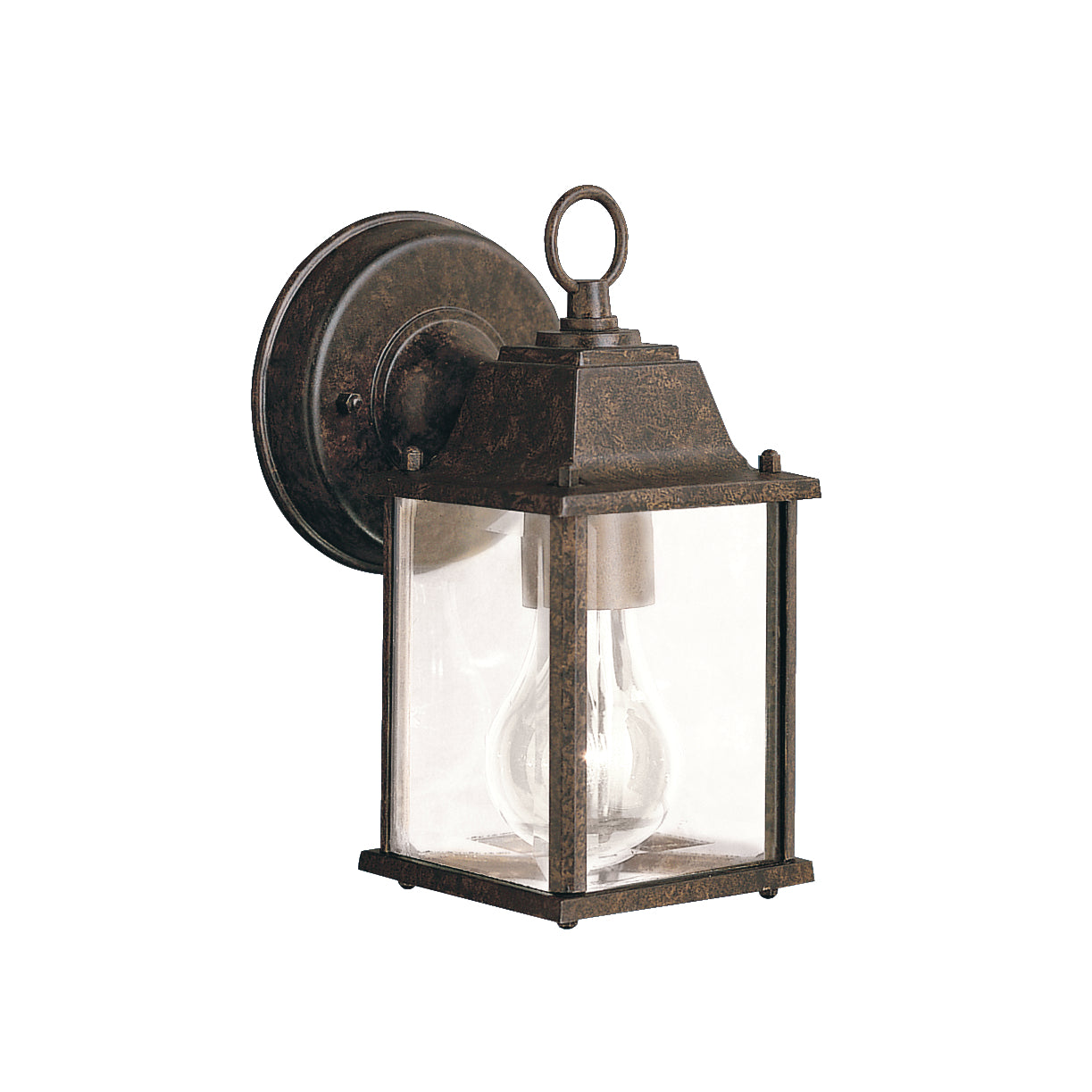 KICHLER 9794TZ Barrie 8.5" 1 Light Outdoor Wall Light With Clear Beveled Glass In Tannery Bronze