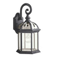 KICHLER 9735BK Barrie 15.5" 1 Light Outdoor Wall Light With Clear Beveled Glass In Black