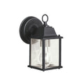 KICHLER 9794BK Barrie 8.5" 1 Light Outdoor Wall Light With Clear Beveled Glass In Black