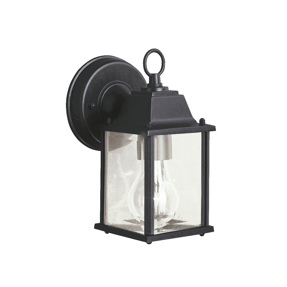 KICHLER 9794BK Barrie 8.5" 1 Light Outdoor Wall Light With Clear Beveled Glass In Black