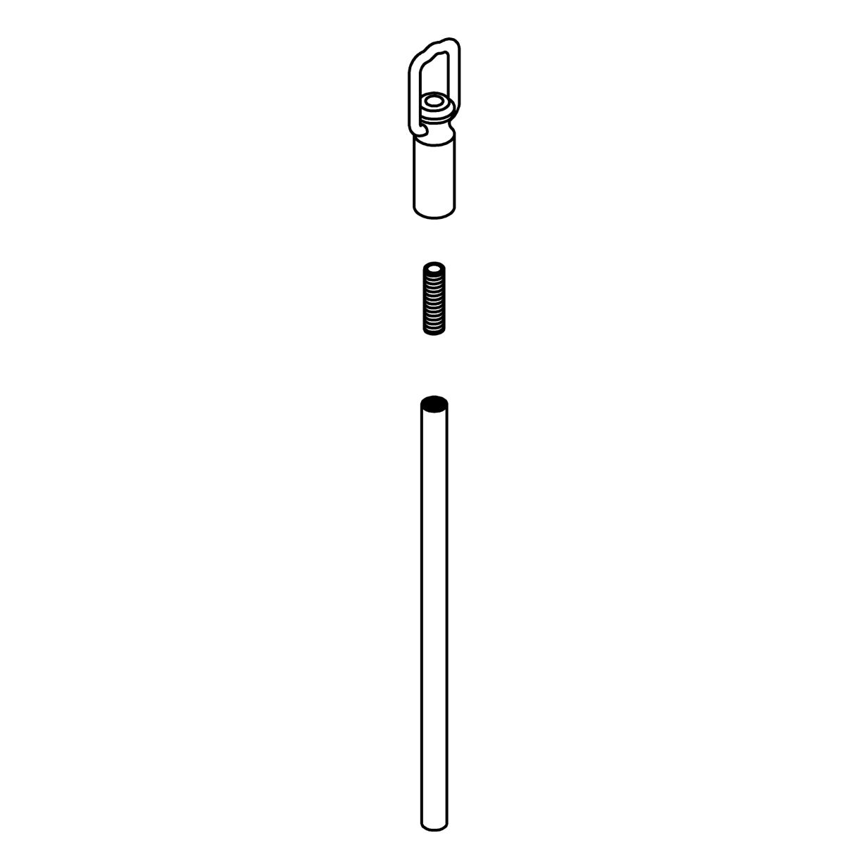 KOHLER Downrod, ∅16 X 322Mm X T1.2Mm & Loop - Gunmetal, K-1461523-GNL