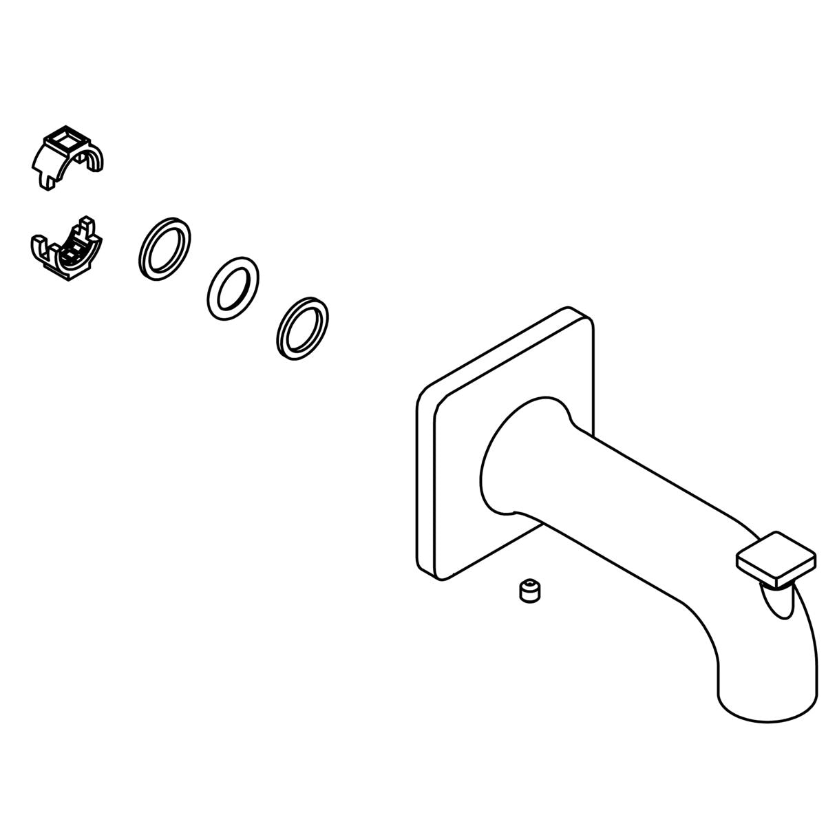 KOHLER Assembly, Bath Spout - Matte Black, K-1463155-BL