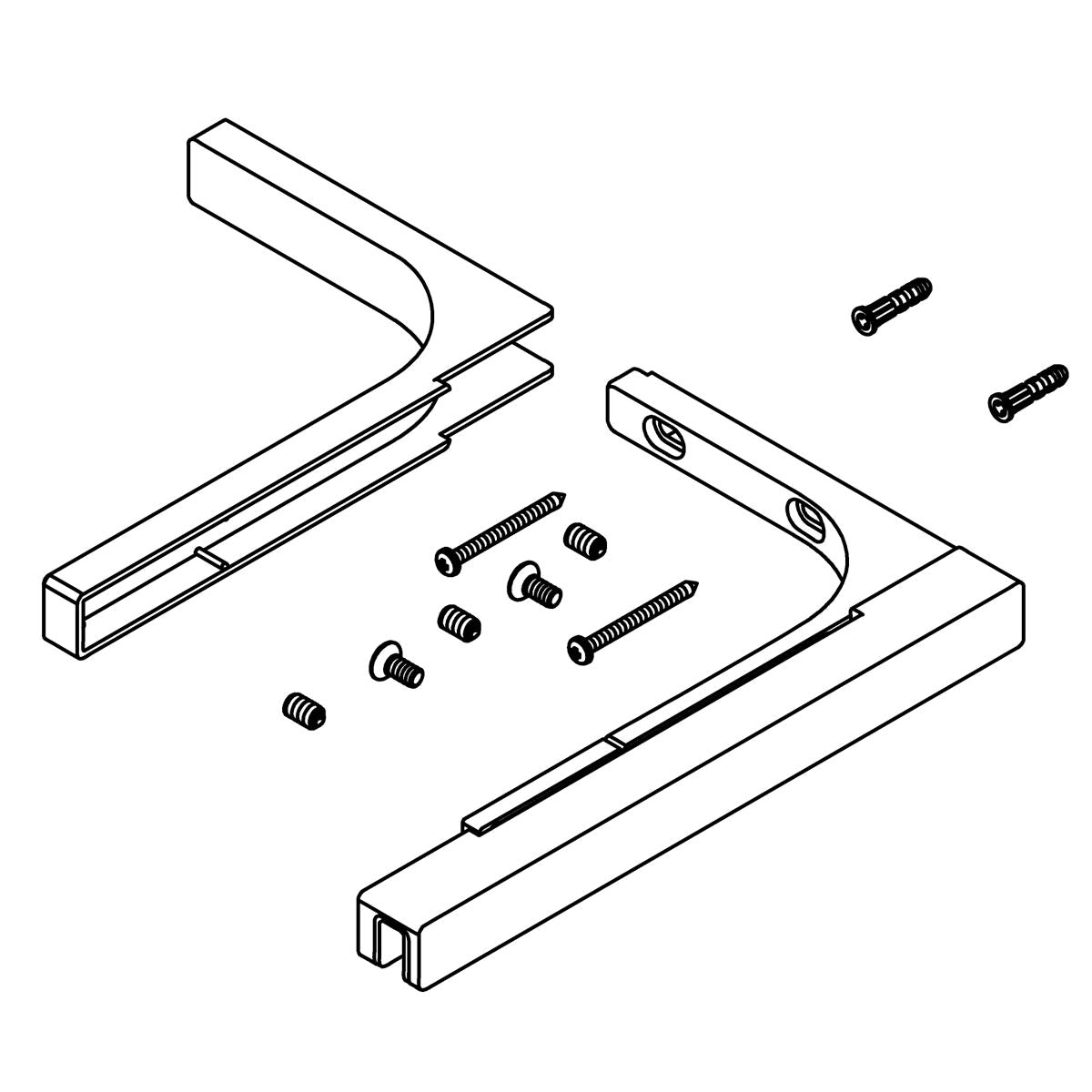KOHLER Ll Corner Bracket Kit - Vibrant Brushed Nickel, K-1465440-BN
