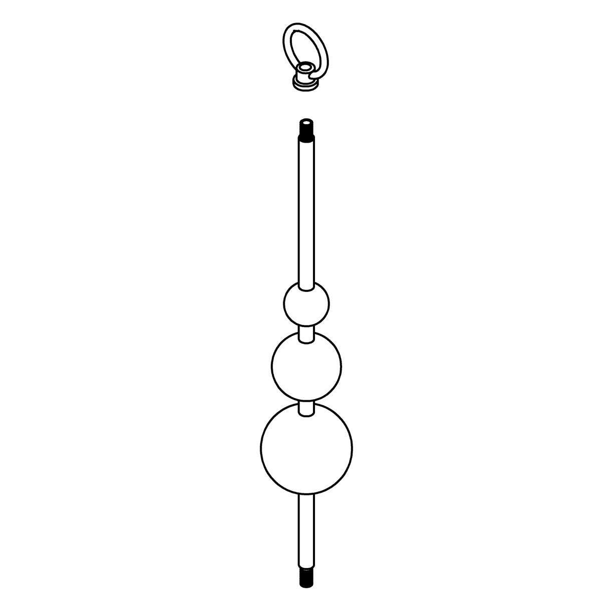 KOHLER Downrod, Triple Sphere, Ø12.5 - Gunmetal, K-1466664-GNL