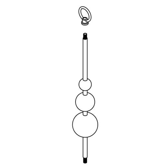 KOHLER Downrod, Triple Sphere, 12.5 - Vibrant Polished Nickel, K-1466664-SNL