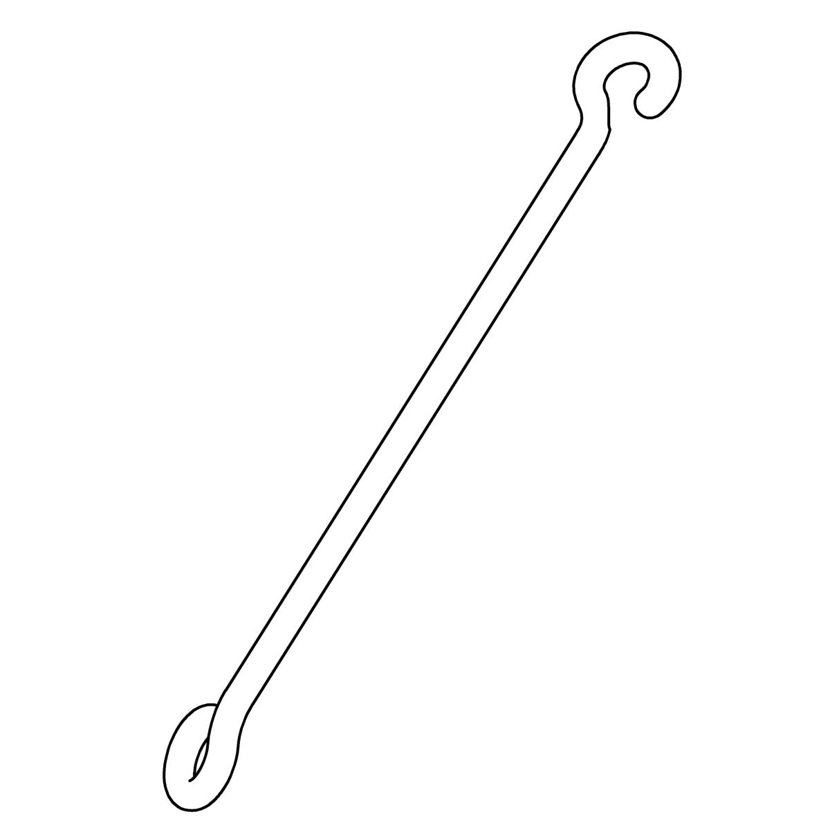 KOHLER Hooked Rod - Brushed Moderne Brass, K-1466684-2GL