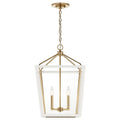 KICHLER 52619CPZWH Delvin 24 Inch 4 Light Pendant With Clear Glass In Champagne Bronze And White