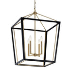 KICHLER 52620CPZBK Delvin 31.75 Inch 4 Light Foyer Pendant With Clear Glass In Champagne Bronze And Black