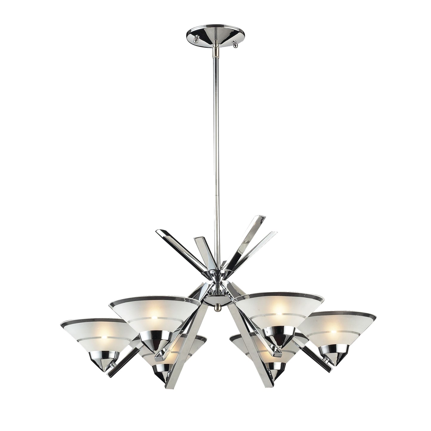 ELK SHOWROOM 1475/6 Refraction 26'' Wide 6-Light Chandelier - Polished Chrome