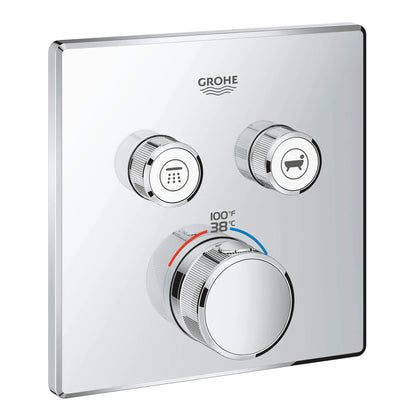 GROHE Grohtherm Dual Function Thermostatic Valve Trim - Chrome, 29141000