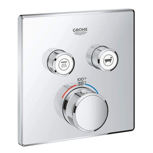 GROHE Grohtherm Dual Function Thermostatic Valve Trim - Chrome, 29141000