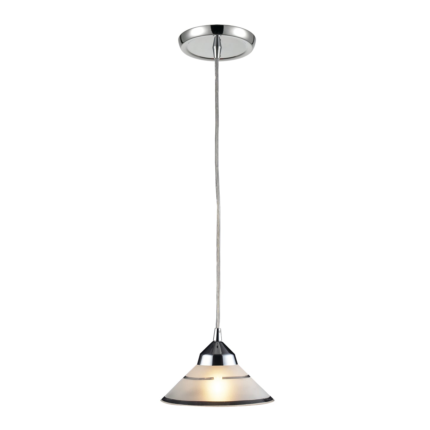 ELK SHOWROOM 1477/1 Refraction 7'' Wide 1-Light Pendant - Polished Chrome with White Glass