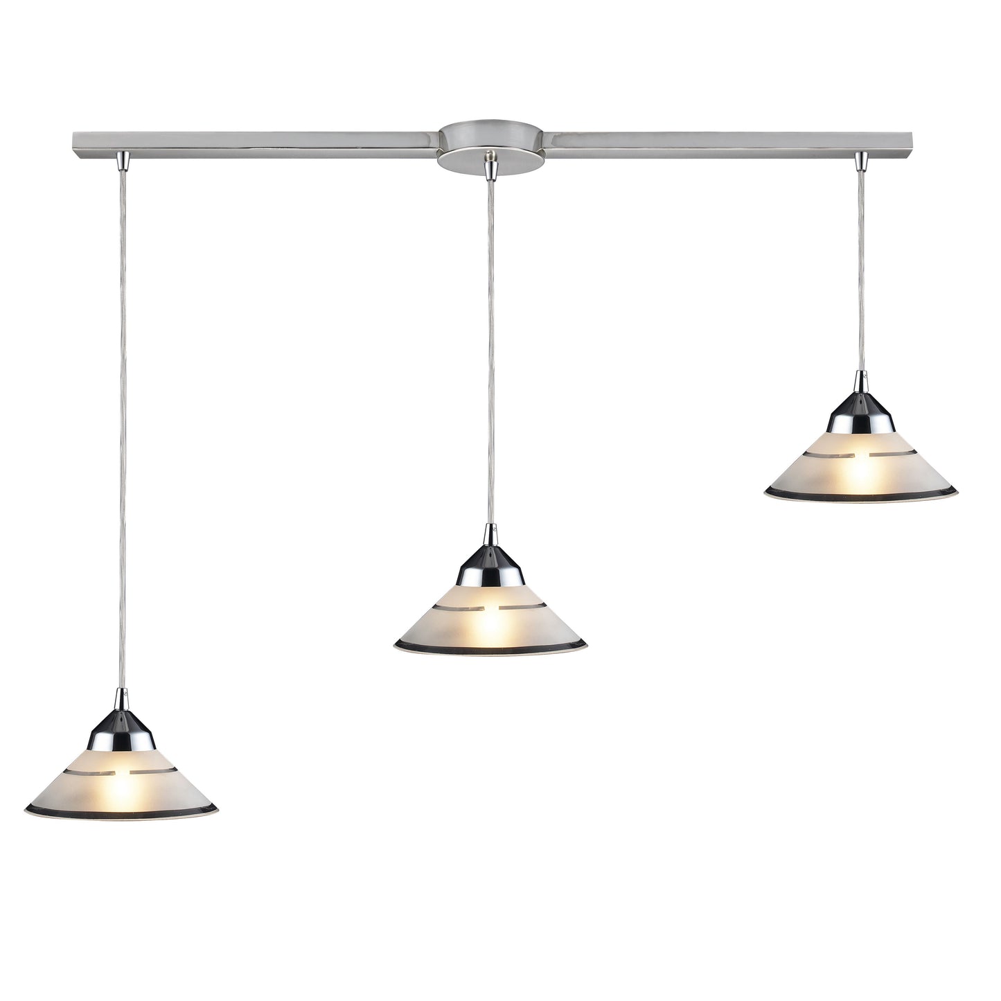 ELK SHOWROOM 1477/3L Refraction 36'' Wide 3-Light Pendant - Polished Chrome with Jasper Glass