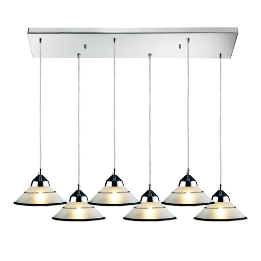 ELK SHOWROOM 1477/6RC Refraction 30'' Wide 6-Light Pendant - Polished Chrome with White Glass