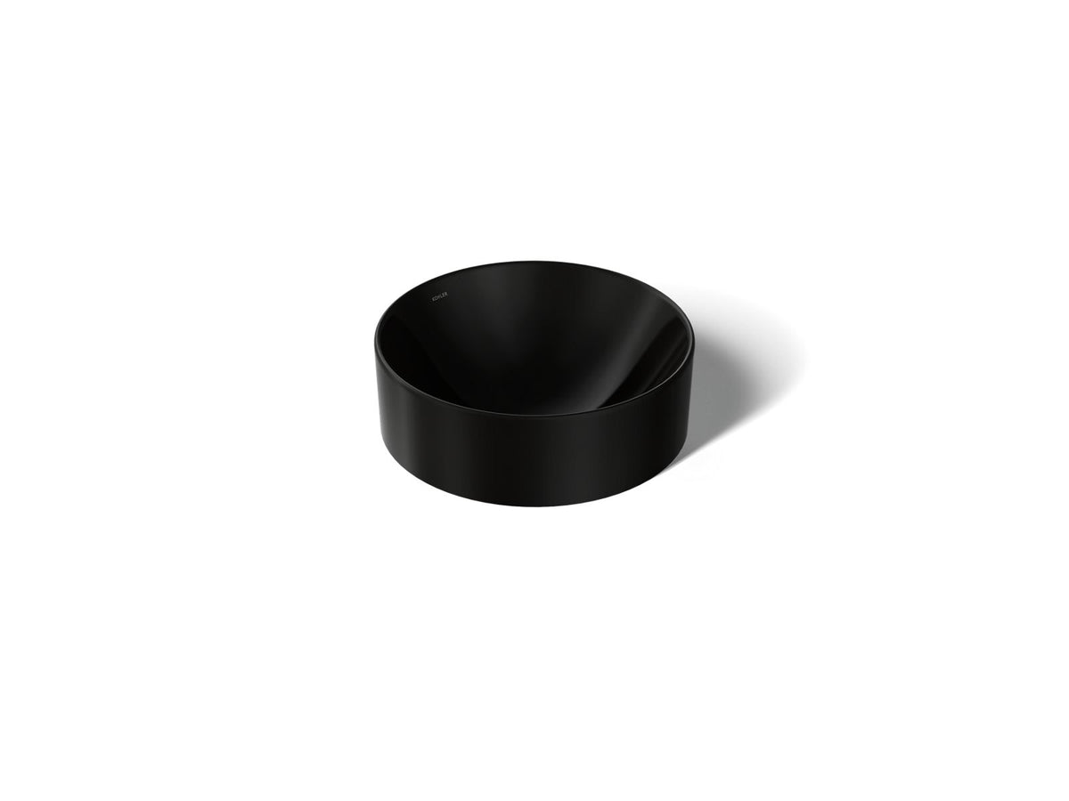 KOHLER K-14800-7 Vox 16-1/2" Round Vessel Bathroom Sink - Black Black