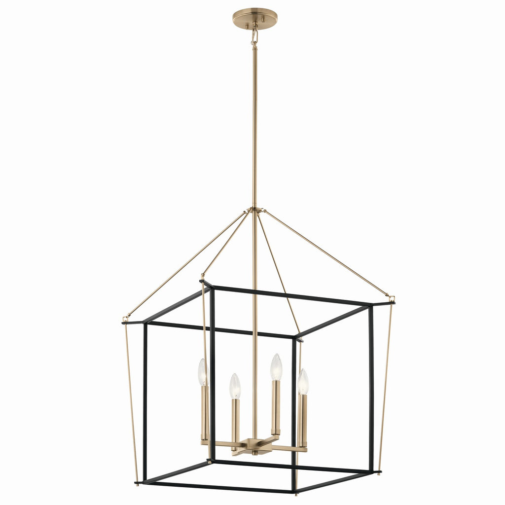 KICHLER 52627CPZ Eisley 30 Inch 4 Light Foyer Pendant In Champagne Bronze And Black