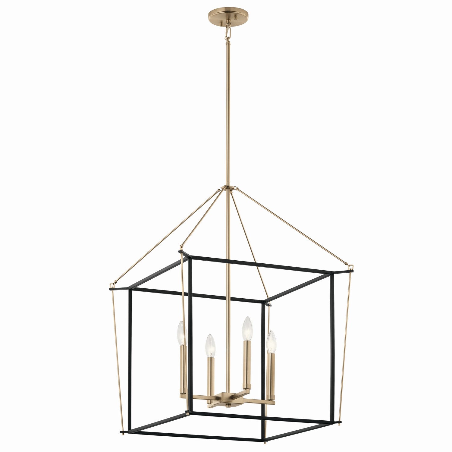 KICHLER 52627CPZ Eisley 30 Inch 4 Light Foyer Pendant In Champagne Bronze And Black