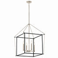 KICHLER 52627PN Eisley 30 Inch 4 Light Foyer Pendant In Polished Nickel And Black