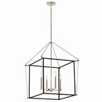 KICHLER 52627PN Eisley 30 Inch 4 Light Foyer Pendant In Polished Nickel And Black