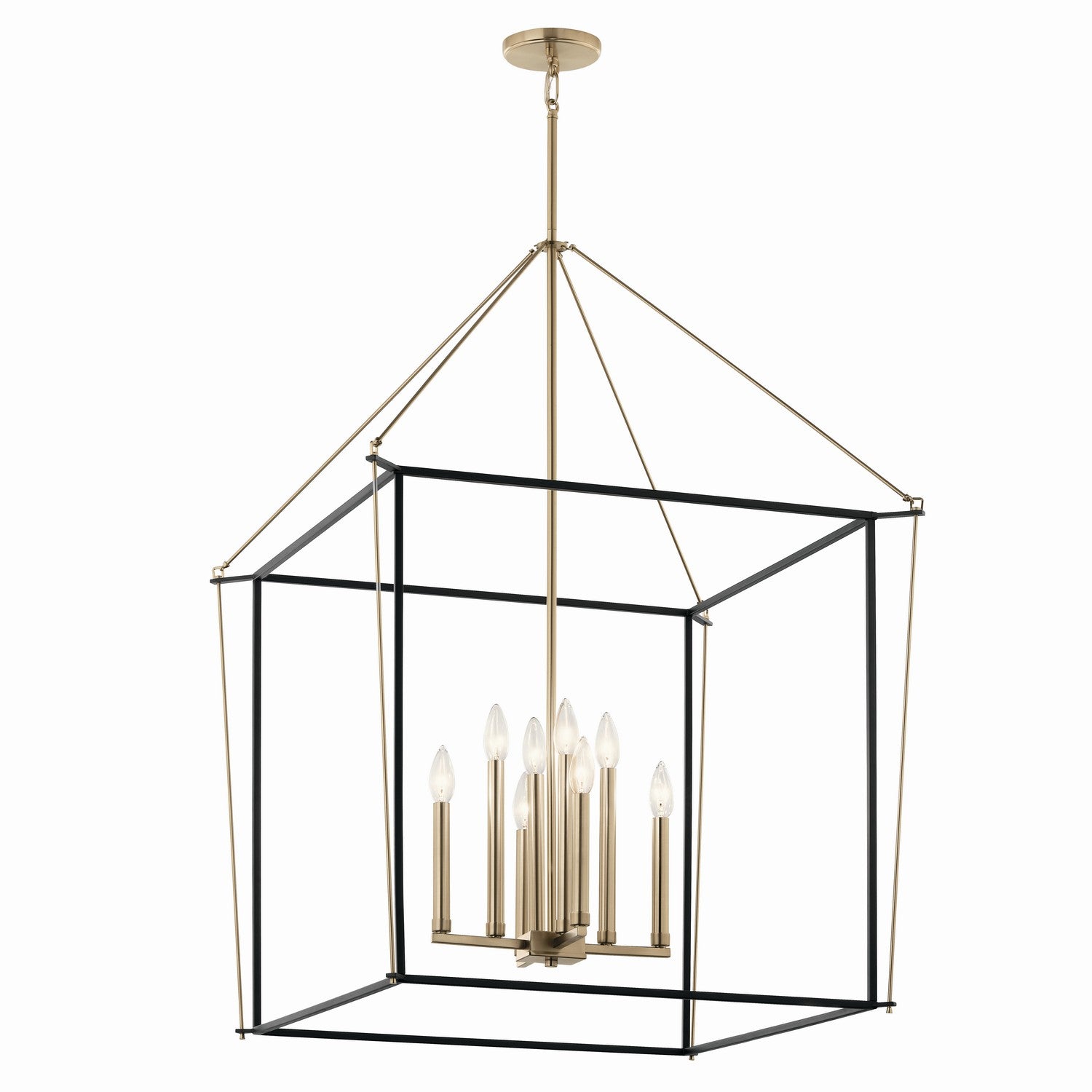 KICHLER 52628CPZ Eisley 40.25 Inch 8 Light Foyer Pendant In Champagne Bronze And Black
